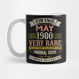 40th Birthday Gifts Vintage 1980 May Women Men Mug